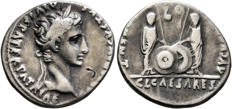 Augustus, 27 BC-AD 14. Denarius (Silver, 19 mm, 3.87 g, 6 h), Lugdunum, 2 BC-AD ...