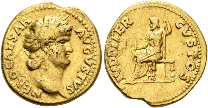 Nero, 54-68. Aureus (Gold, 17 mm, 7.26 g, 5 h), Rome, 67-68. NERO CAESAR AVGVSTV...