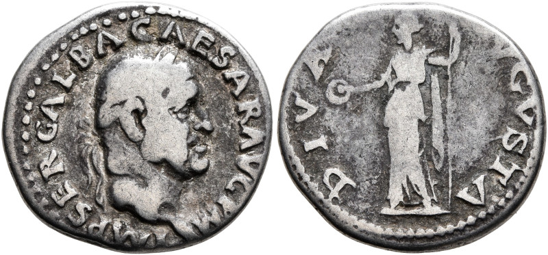 Galba, 68-69. Denarius (Silver, 18 mm, 3.03 g, 6 h), Rome, circa July 68-January...