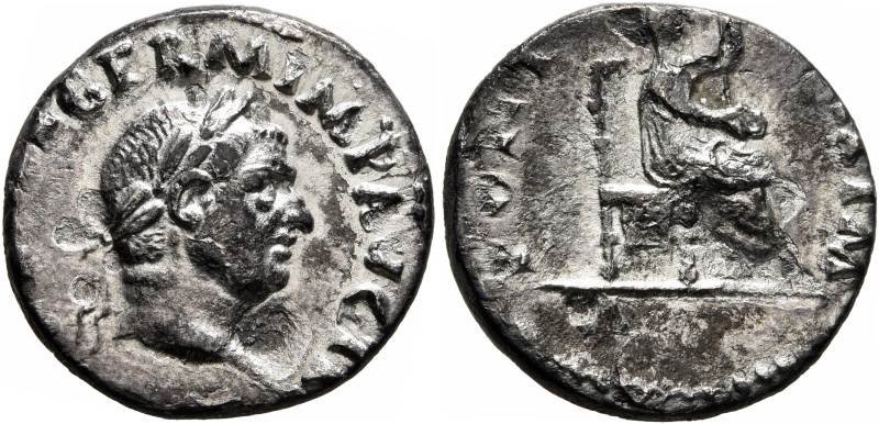 Vitellius, 69. Denarius (Silver, 17 mm, 2.84 g, 6 h), Rome, circa late April–20 ...