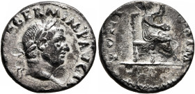 Vitellius, 69. Denarius (Silver, 17 mm, 2.84 g, 6 h), Rome, circa late April–20 December 69. [A VITELLIV]S GERM IMP AVG TR [P] Laureate head of Vitell...