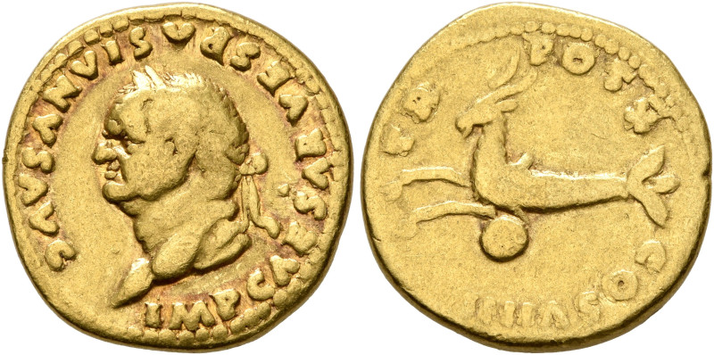 Vespasian, 69-79. Aureus (Gold, 18 mm, 7.06 g, 5 h), Rome, 79. IMP CAESAR VESPAS...