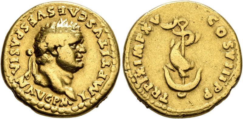 Titus, 79-81. Aureus (Gold, 18 mm, 7.00 g, 6 h), Rome, 80. IMP TITVS CAES VESPAS...