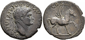 Domitian, as Caesar, 69-81. Denarius (Silver, 18 mm, 3.00 g, 6 h), Rome, 76-77. CAESAR AVG F DOMITIANVS Laureate head of Domitian to right. Rev. COS I...