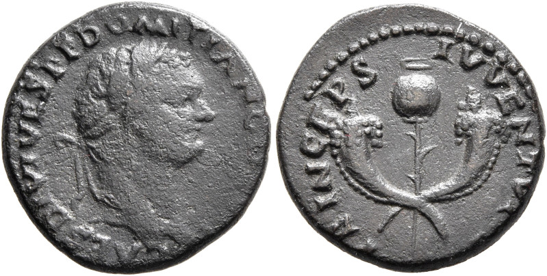 Domitian, as Caesar, 69-81. Semis (Orichalcum, 18 mm, 3.86 g, 6 h), uncertain ea...