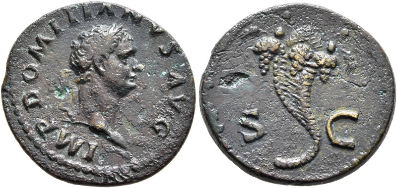 Domitian, 81-96. Semis (Orichalcum, 20 mm, 3.94 g, 6 h), Rome, 81-82. IMP DOMITI...