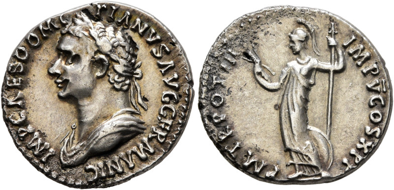 Domitian, 81-96. Denarius (Subaeratus, 19 mm, 2.89 g, 12 h), a contemporary imit...