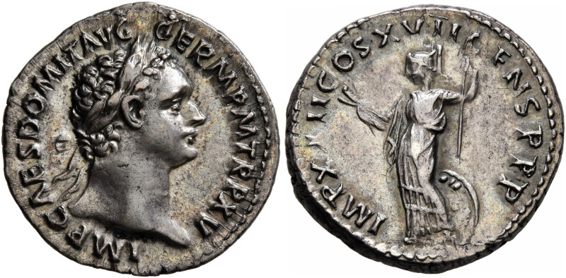 Domitian, 81-96. Denarius (Silver, 18 mm, 3.47 g, 6 h), Rome, September 95-Septe...