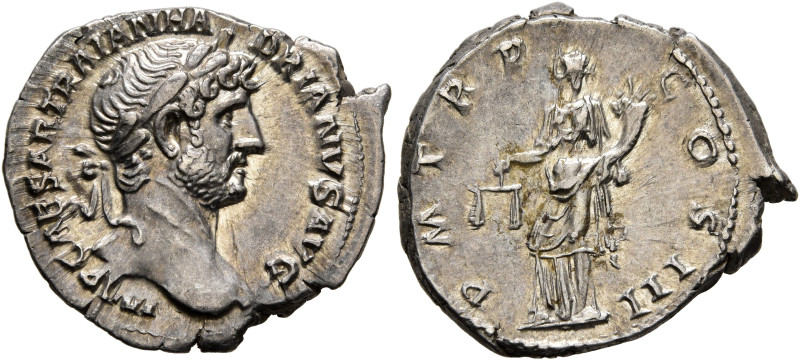 Hadrian, 117-138. Denarius (Silver, 20 mm, 3.00 g, 7 h), Rome, circa late 120-12...