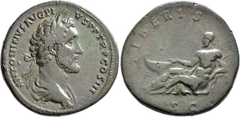 Antoninus Pius, 138-161. Sestertius (Orichalcum, 33 mm, 22.82 g, 12 h), Rome, 14...