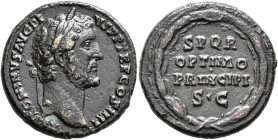 Antoninus Pius, 138-161. As (Copper, 25 mm, 12.12 g, 5 h), Rome, 147. ANTONINVS AVG PIVS P P TR P COS IIII Laureate head of Antoninus Pius to right. R...