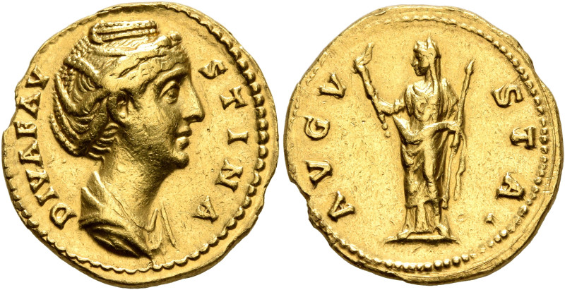 Diva Faustina Senior, died 140/1. Aureus (Gold, 20 mm, 6.85 g, 7 h), Rome, struc...