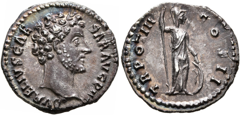 Marcus Aurelius, as Caesar, 139-161. Denarius (Silver, 17 mm, 2.90 g, 6 h), Rome...