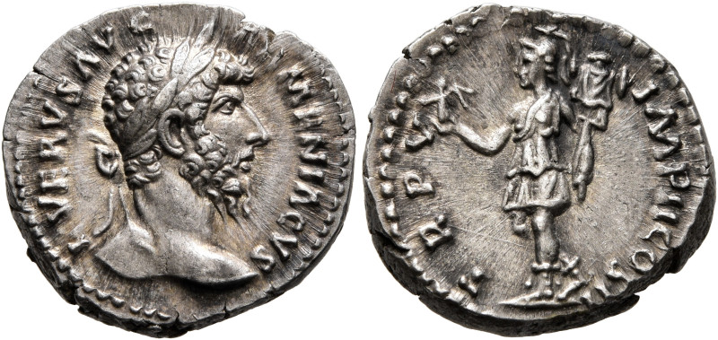 Lucius Verus, 161-169\. Denarius (Silver, 18 mm, 3.65 g, 7 h), Rome, 164-165. L ...