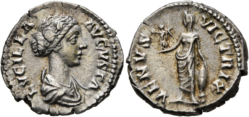 Lucilla, Augusta, 164-182. Denarius (Silver, 18 mm, 3.11 g, 1 h), Rome. LVCILLA ...