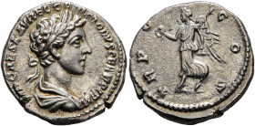 Commodus, as Caesar, 166-177. Denarius (Silver, 18 mm, 3.34 g, 12 h), Rome, 177. IMP CAES L AVREL COMMODVS GERM SARM Laureate and draped bust of Commo...