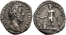 Commodus, 177-192. Denarius (Silver, 18 mm, 3.25 g, 6 h), Rome, 184. M COMMODVS ANTON AVG PIVS BRIT Laureate head of Commodus to right. Rev. P M TR P ...