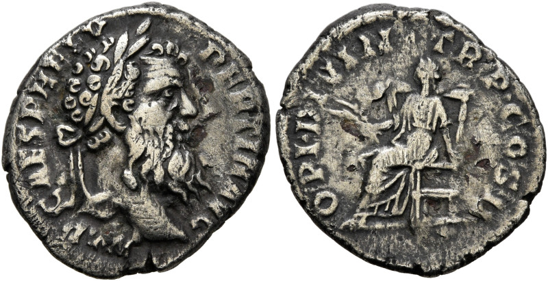 Pertinax, 193. Denarius (Silver, 17 mm, 2.99 g, 6 h), Rome. IMP CAES P HELV PERT...