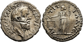 Pescennius Niger, 193-194. Denarius (Silver, 18 mm, 2.50 g, 12 h), Caesarea in Cappadocia. IMP CAES C PESC NIGER IVST AVG Laureate head of Pescennius ...
