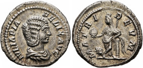 Julia Domna, Augusta, 193-217. Denarius (Silver, 20 mm, 3.14 g, 12 h), Rome, 211-215. IVLIA PIA FELIX AVG Draped bust of Julia Domna to right. Rev. MA...