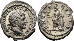 Caracalla, 198-217. Denarius (Silver, 20 mm, 3.33 g, 6 h), Rome, 215-217. ANTONINVS PIVS AVG GERM Laureate head of Caracalla to right. Rev. VENVS VICT...
