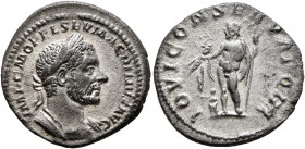 Macrinus, 217-218. Denarius (Silver, 19 mm, 3.17 g, 6 h), Rome, spring-summer 217. IMP C M OPEL SEV MACRINVS AVG Laureate and cuirassed bust of Macrin...