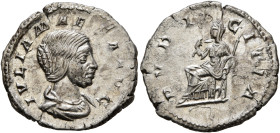 Julia Maesa, Augusta, 218-224/5. Denarius (Silver, 19 mm, 2.90 g, 12 h), Rome, 221-222. IVLIA MAESA AVG Draped bust of Julia Maesa to right. Rev. PVDI...
