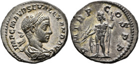 Severus Alexander, 222-235. Denarius (Silver, 19 mm, 3.35 g, 12 h), Rome, 222. IMP C M AVR SEV ALEXAND AVG Laureate, draped and cuirassed bust of Seve...