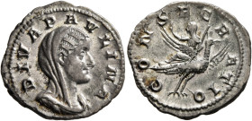 Diva Paulina, died before 235. Denarius (Silver, 19 mm, 2.97 g, 6 h), Rome, 236-238. DIVA PAVLINA Veiled and draped bust of Diva Paulina to right. Rev...