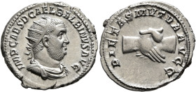 Balbinus, 238. Antoninianus (Silver, 21 mm, 4.26 g, 8 h), Rome, circa April-June 238. IMP CAES D CAEL BALBINVS AVG Radiate, draped and cuirassed bust ...