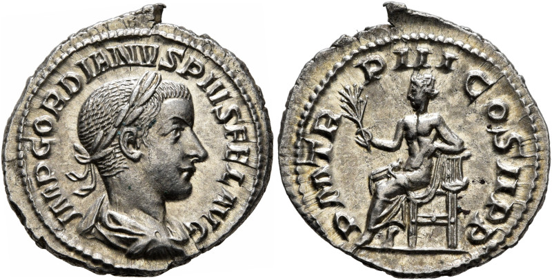 Gordian III, 238-244. Denarius (Silver, 21 mm, 2.97 g, 12 h), Rome, 240. IMP GOR...