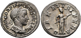 Gordian III, 238-244. Denarius (Silver, 20 mm, 3.06 g, 1 h), Rome, 241. IMP GORDIANVS PIVS FEL AVG Laureate, draped and cuirassed bust of Gordian III ...