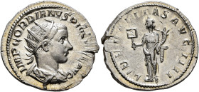 Gordian III, 238-244. Antoninianus (Silver, 22 mm, 3.69 g, 12 h), Rome, 241. IMP GORDIANVS PIVS FEL AVG Radiate, draped and cuirassed bust of Gordian ...