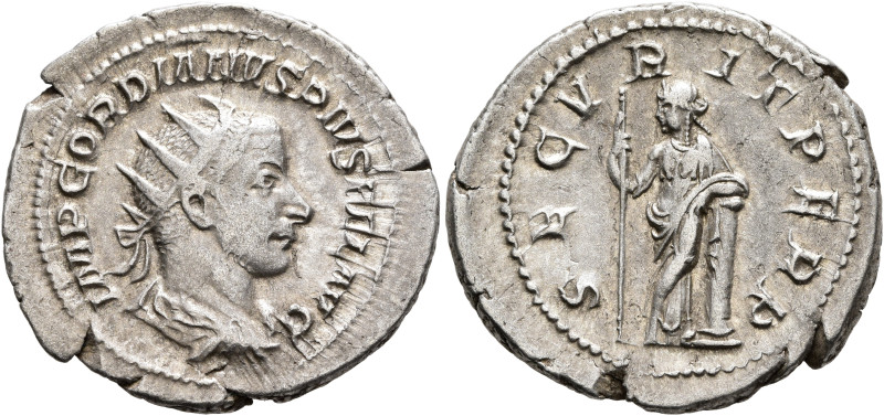 Gordian III, 238-244. Antoninianus (Silver, 24 mm, 5.41 g, 12 h), Rome, 243-244....