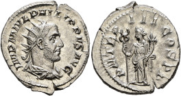 Philip I, 244-249. Antoninianus (Silver, 22 mm, 3.81 g, 6 h), Rome, 246. IMP M IVL PHILIPPVS AVG Radiate, draped and cuirassed bust of Philip I to rig...