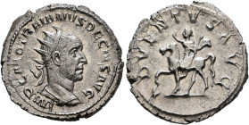 Trajan Decius, 249-251. Antoninianus (Silver, 22 mm, 4.67 g, 1 h), Rome, 249-250. IMP C M Q TRAIANVS DECIVS AVG Radiate and cuirassed bust of Trajan D...