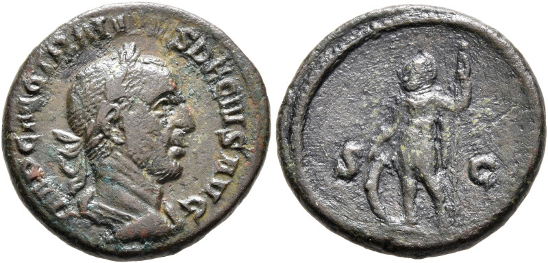 Trajan Decius, 249-251. Semis (Bronze, 19 mm, 3.87 g, 1 h), Rome, 250-251. IMP C...