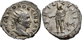 Trajan Decius, 249-251. Antoninianus (Silver, 22 mm, 3.45 g, 5 h), Rome, 251. IMP CAE TRA DEC AVG Radiate and cuirassed bust of Trajan Decius to right...