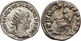 Trebonianus Gallus, 251-253. Antoninianus (Silver, 20 mm, 3.88 g, 12 h), Antiochia, 252-253. IMP C C VIB TREB GALLVS P F AVG Radiate, draped and cuira...