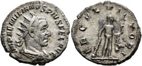 Aemilian, 253. Antoninianus (Silver, 21 mm, 3.74 g, 7 h), Rome. IMP AEMILIANVS PIVS FEL AVG Radiate, draped and cuirassed bust of Aemilian to right, s...