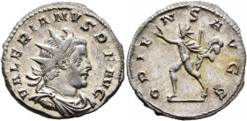 Valerian I, 253-260. Antoninianus (Silver, 21 mm, 3.64 g, 8 h), Cologne, 257-258. VALERIANVS•P•F•AVG Radiate, draped and cuirassed bust of Valerian I ...