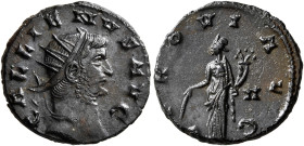 Gallienus, 253-268. Antoninianus (Bronze, 18 mm, 3.38 g, 12 h), Siscia, 267-268. GALLIENVS AVG Radiate head of Gallienus to right. Rev. PROVI AVG Prov...