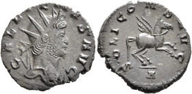 Gallienus, 253-268. Antoninianus (Bronze, 20 mm, 3.00 g, 12 h), Rome, 267-268. GALLIENVS AVG Radiate head of Gallienus to right. Rev. SOLI CONS AVG / ...