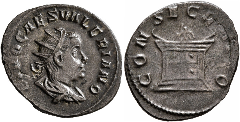 Divus Valerian II, died 258. Antoninianus (Silver, 22 mm, 2.75 g, 1 h), Rome, 25...