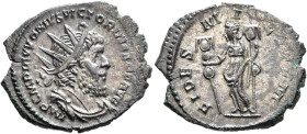 Victorinus, Romano-Gallic Emperor, 269-271. Antoninianus (Silvered bronze, 22 mm, 3.00 g, 6 h), Treveri, summer 269. IMP C M PIAVVONIVS VICTORINVS P F...