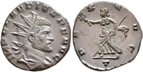 Claudius II Gothicus, 268-270. Antoninianus (Bronze, 17 mm, 3.31 g, 6 h), Mediolanum, mid 269-spring 270. IMP CLAVDIVS P F AVG Radiate, draped and cui...
