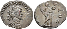 Quintillus, 270. Antoninianus (Bronze, 19 mm, 2.82 g, 6 h), Rome, end of 270. [IMP] C M AVR CL QVINTILL[VS AVG] Radiate, draped and cuirassed bust of ...