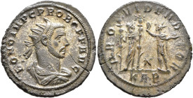 Probus, 276-282. Antoninianus (Silvered bronze, 24 mm, 3.60 g, 12 h), Serdica, 276-277. BONO IMP C PROBO P F AVG Radiate, draped and cuirassed bust of...