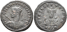 Probus, 276-282. Antoninianus (Bronze, 22 mm, 3.69 g, 12 h), Siscia, 277. IMP C M AVR PROBVS P F AVG Radiate and cuirassed bust of Probus to left, see...