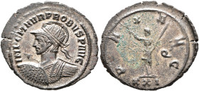 Probus, 276-282. Antoninianus (Silvered bronze, 23 mm, 3.59 g, 12 h), Siscia, 280. IMP C M AVR PROBVS P AVG Radiate, helmeted and cuirassed bust of Pr...